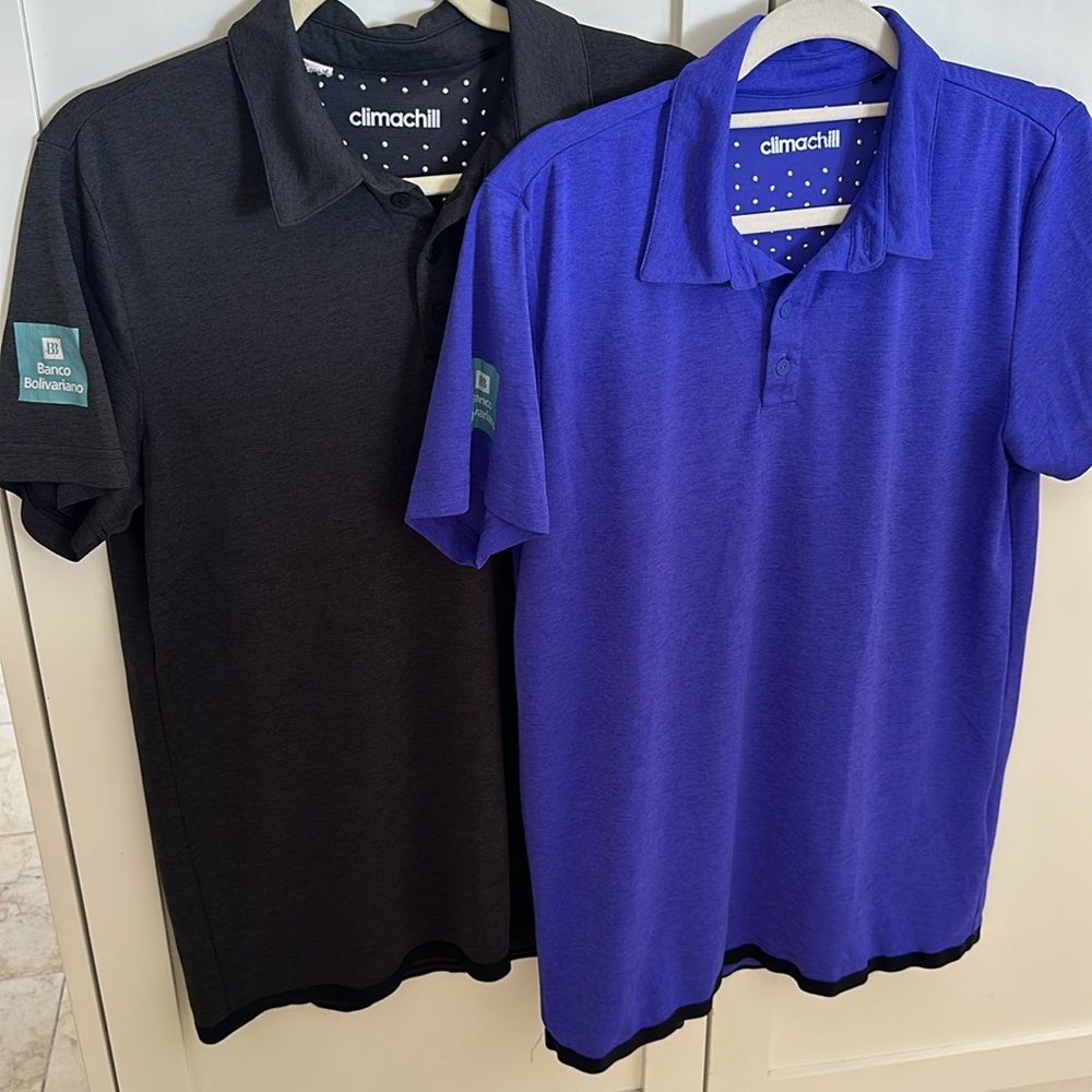 2 Adidas Climatechill Golf/Tennis shirts size Men’s Small
